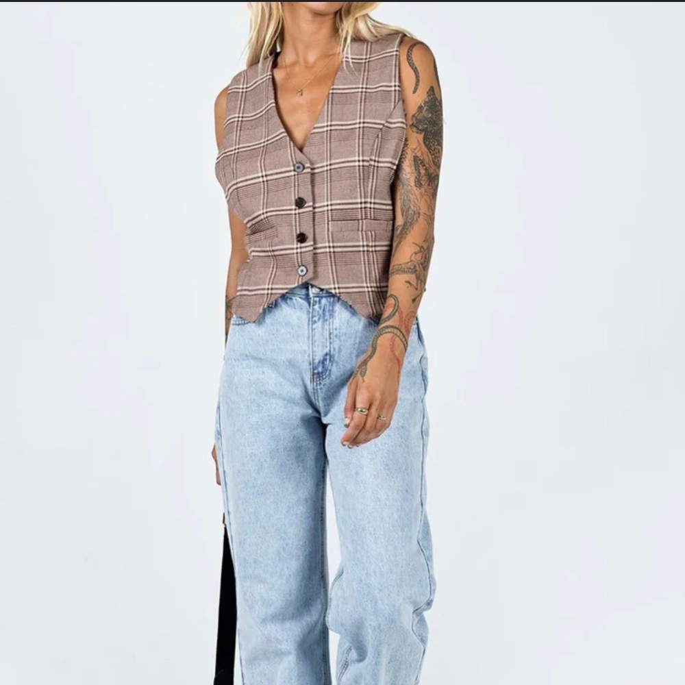 Princess Polly Carrie Oversized Plaid Vest